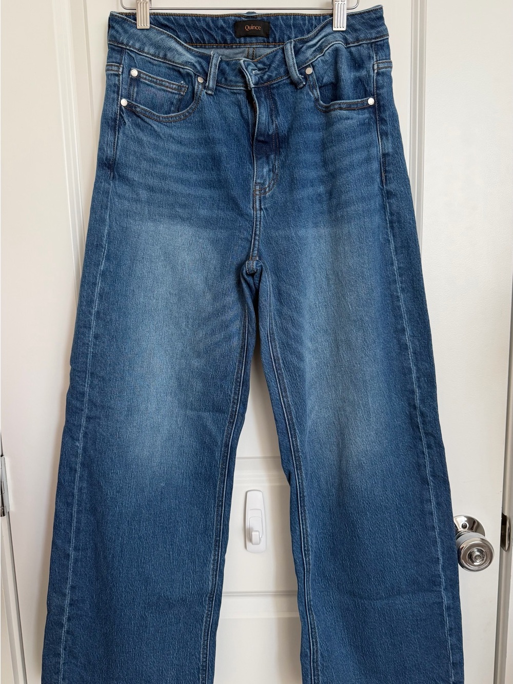 Quince Bella Stretch Relaxed Straight Leg Jeans - Atlantic Blue 29